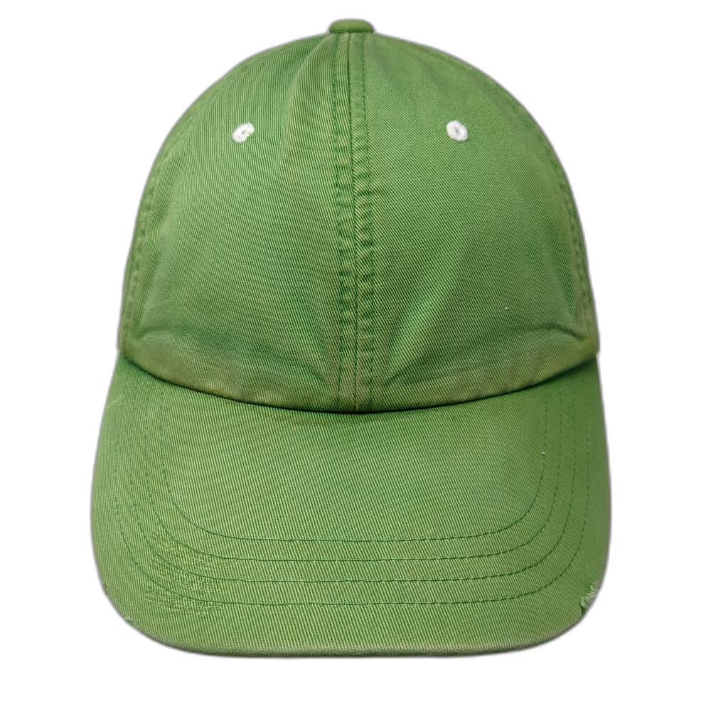 Old Navy Baseball Cap Green One Size Strapback Orange Under Brim Cotton hat